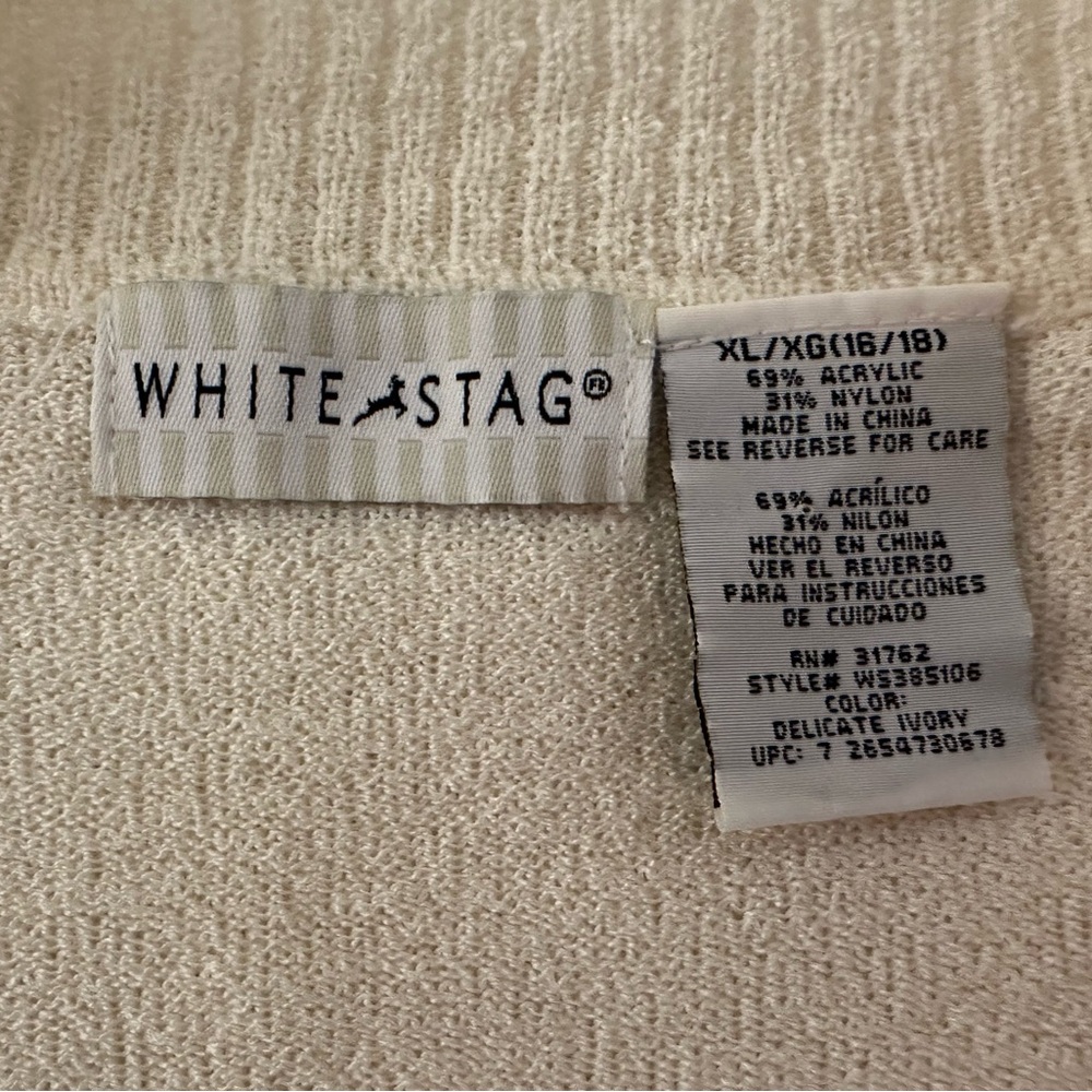White Stag XL "2 in 1" sweater set. Cream color with longer length cardigan. - Picture 5 of 9